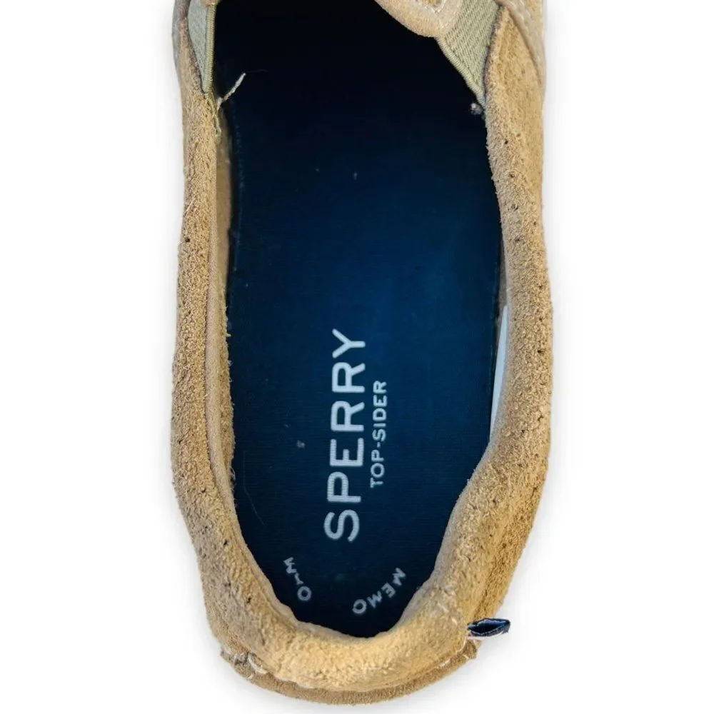 Sperry Halyard Slip-on Sneakers Brown Suede STS22101 Men's 10.5‎